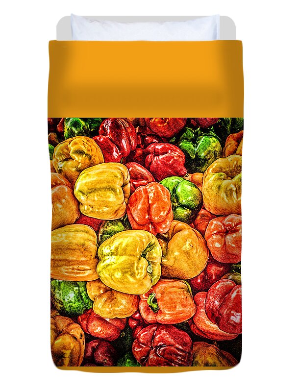 Michigan Duvet Cover featuring the photograph Peppers Galore by Nick Zelinsky Jr