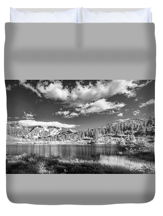Mount Baker Duvet Cover featuring the photograph Perfect Lake at Mount Baker by Jon Glaser