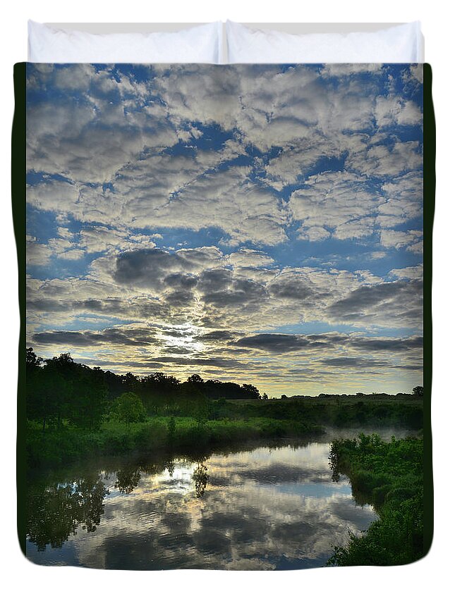Glacial Park Duvet Cover featuring the photograph Perfect Mirror Image on Nippersink Creek by Ray Mathis