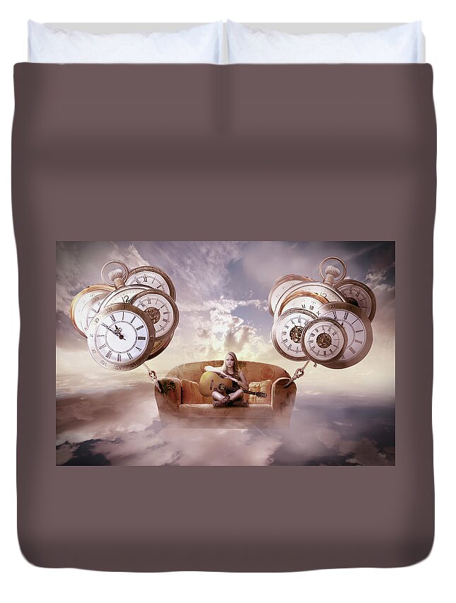 Music Duvet Cover featuring the digital art Perfect Timing by Nathan Wright