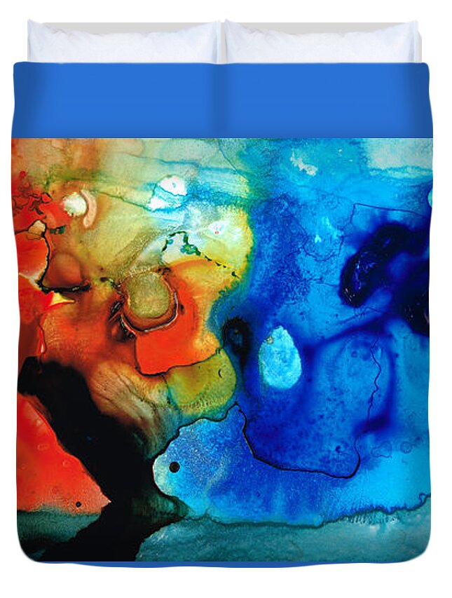 Abstract Duvet Cover featuring the painting Perfect Whole and Complete by Sharon Cummings by Sharon Cummings
