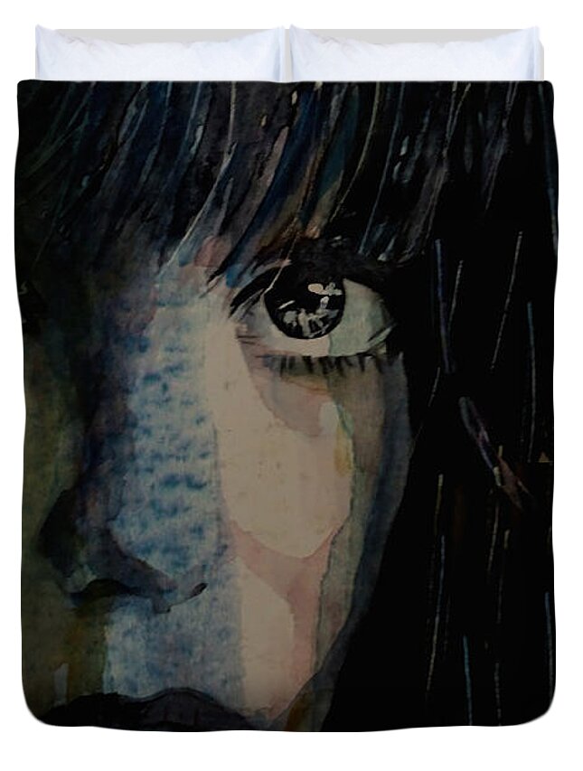 Jane Birkin Duvet Cover featuring the painting Periode Bleue by Paul Lovering