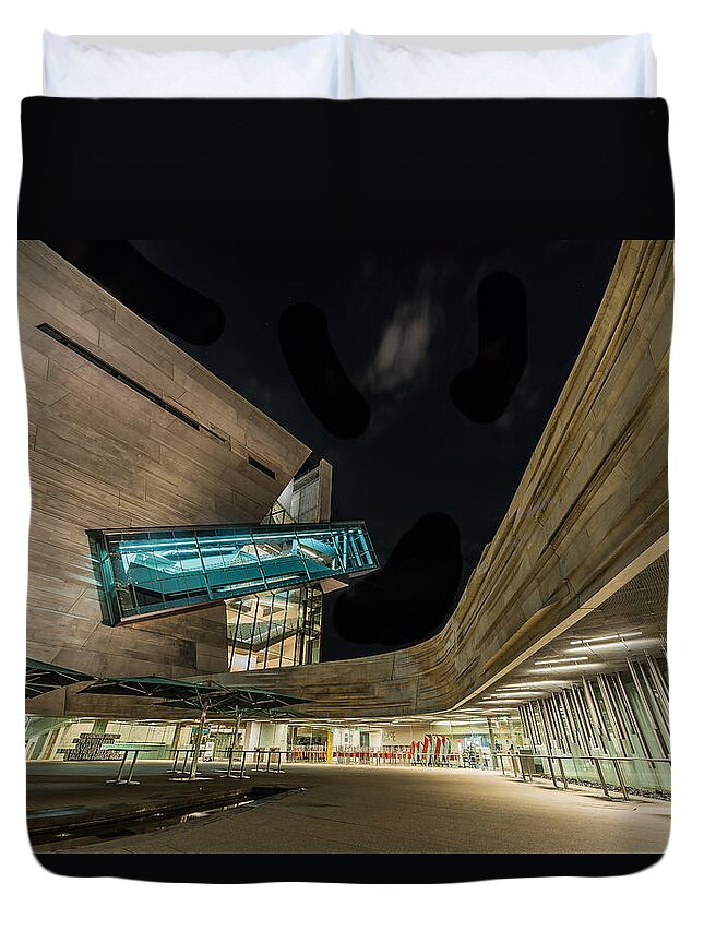 Perot Museum Duvet Cover featuring the photograph Perot Museum by David Downs