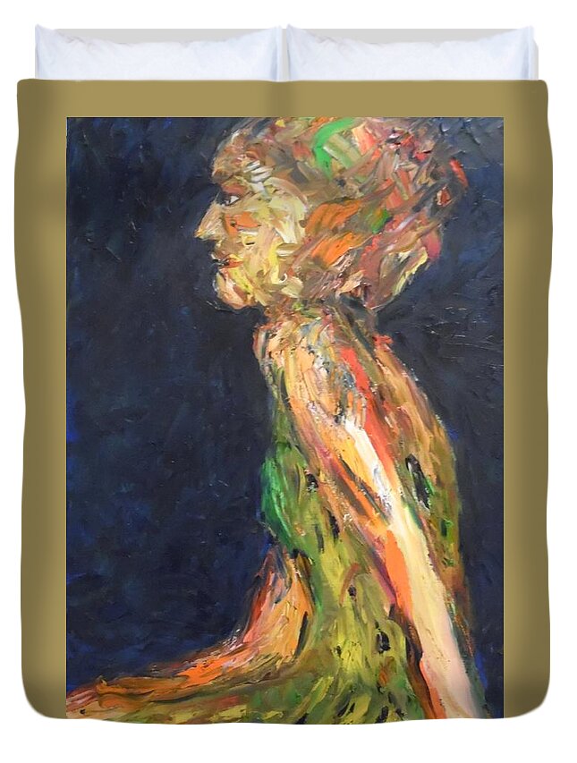 Persephone Duvet Cover featuring the painting Persephone Queen of the Underworld by Esther Newman-Cohen