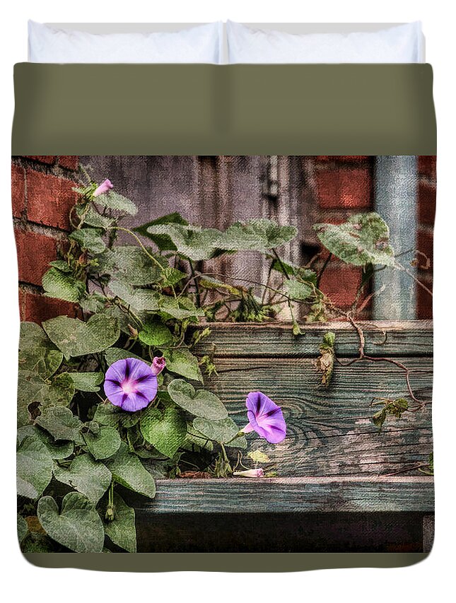 Morning Glory Duvet Cover featuring the photograph Perseverance by HH Photography of Florida