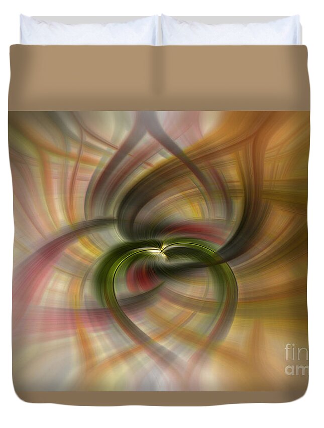 Abstract Duvet Cover featuring the photograph Petal Power by Debra Fedchin