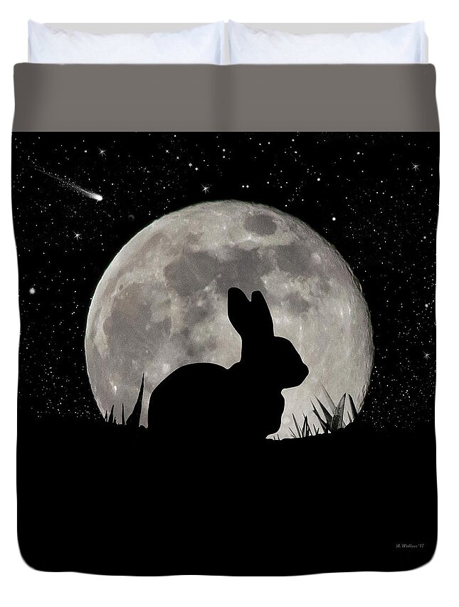 2d Duvet Cover featuring the digital art Peter Cottontail by Brian Wallace