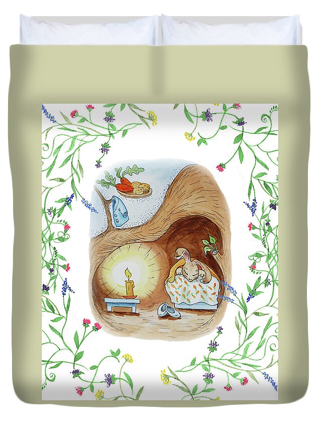 Peter Rabbit Watercolor Illustration Ii Duvet Cover For Sale By