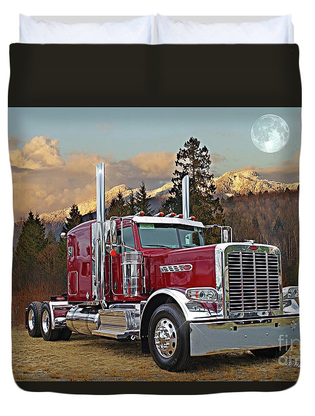 Big Rigs Duvet Cover featuring the photograph Peterbilt in the Country by Randy Harris