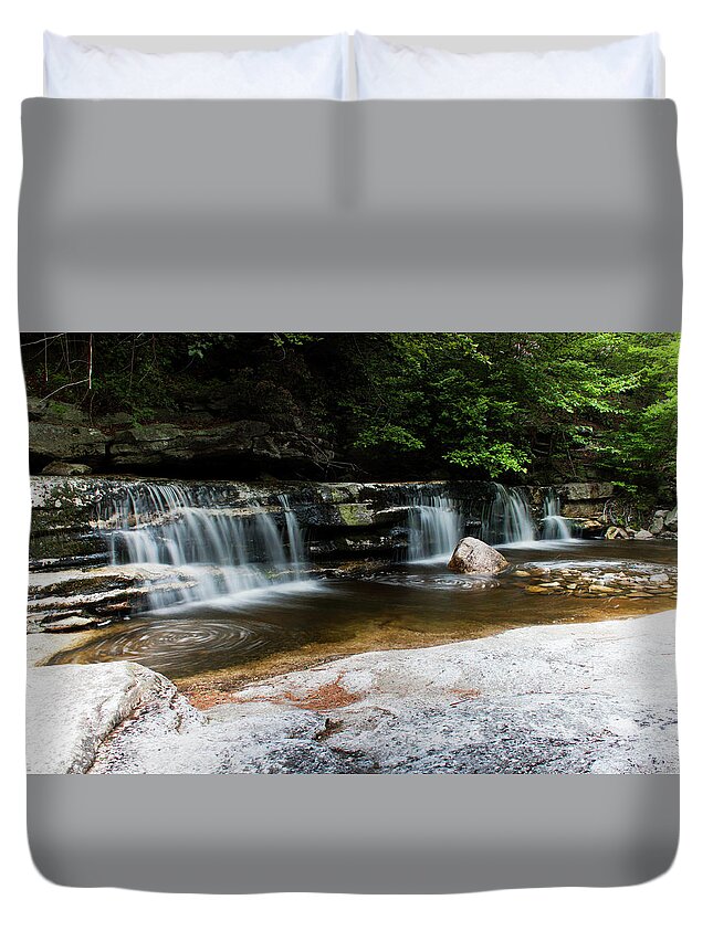 Waterfall Duvet Cover featuring the photograph Peters Kill in Spring #1 by Jeff Severson