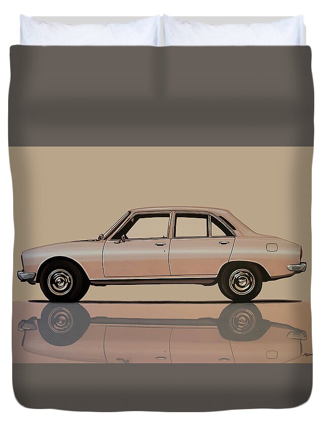 Peugeot 504 Duvet Cover featuring the painting Peugeot 504 1968 Painting by Paul Meijering