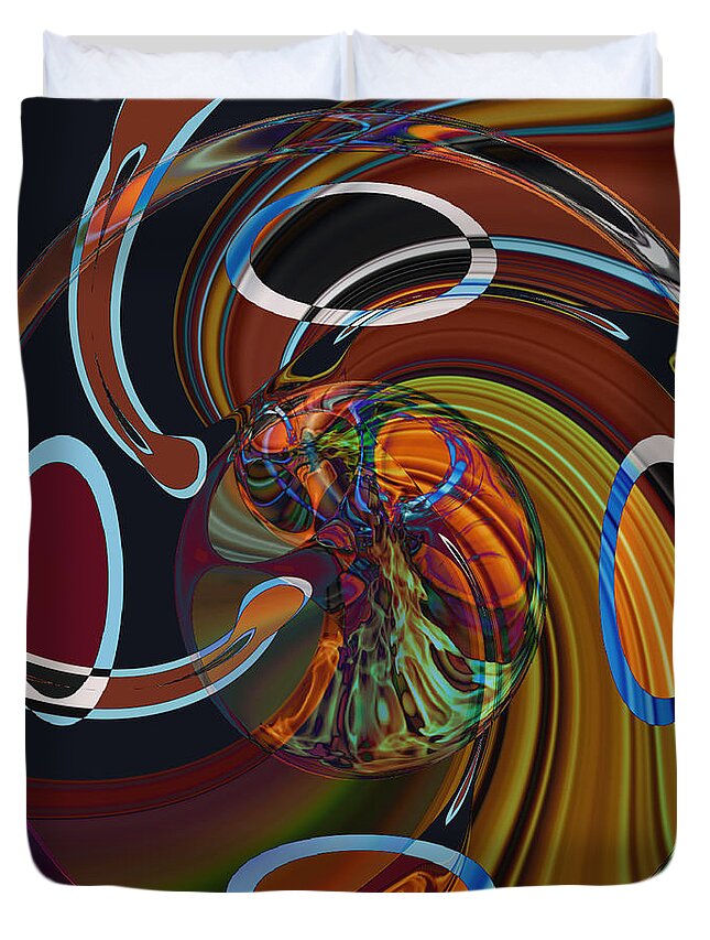 Flames Duvet Cover featuring the mixed media Peyote by Kevin Caudill