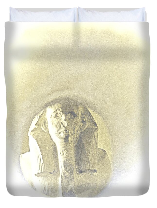 Egypt Duvet Cover featuring the photograph Pharaoh through the peep hole by Patrick Kain