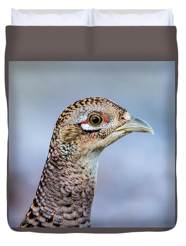 Pheasant Hen Duvet Cover featuring the photograph Pheasant Hen by Torbjorn Swenelius