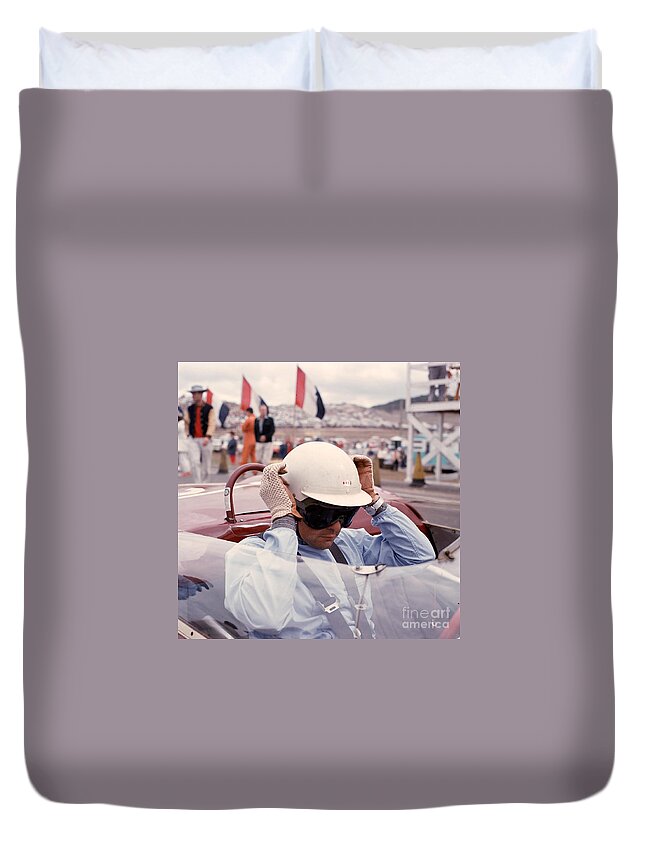 Phil Hill Duvet Cover featuring the photograph Phil Hill on Grid by Robert K Blaisdell