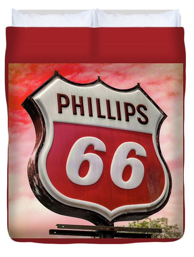 Plains Duvet Cover featuring the photograph Phillips 66 - 3 by Stephen Stookey
