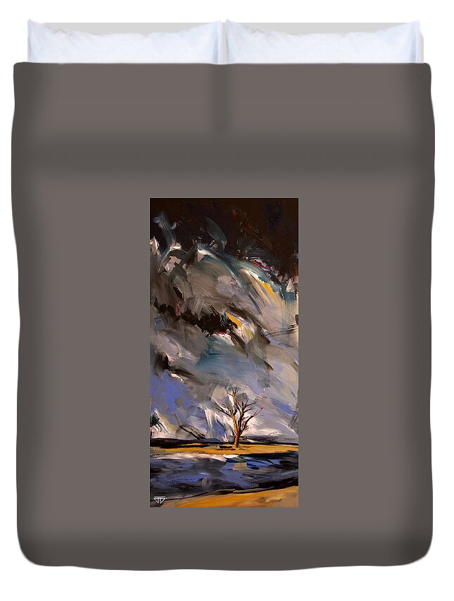  Duvet Cover featuring the painting Philosophy by John Gholson