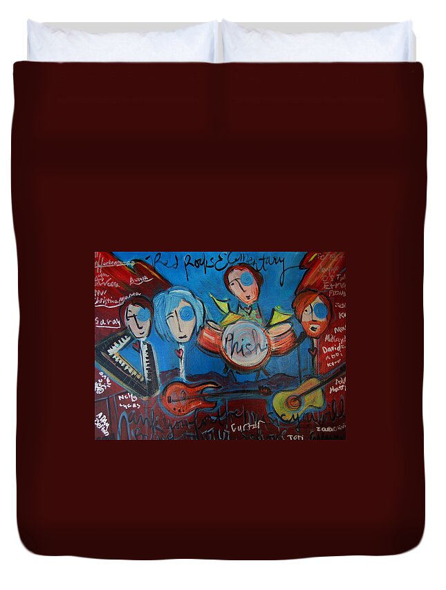 Painting Duvet Cover featuring the painting Phish for Red Rocks Amphitheater by Laurie Maves ART
