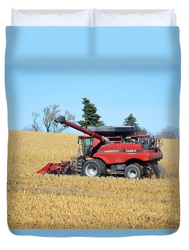 Harvest Duvet Cover featuring the photograph Picking Corn by Bonfire Photography