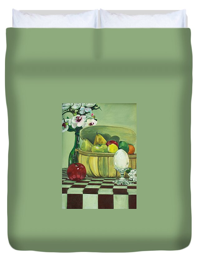 Versaille Duvet Cover featuring the painting Picnic by Nila Jane Autry