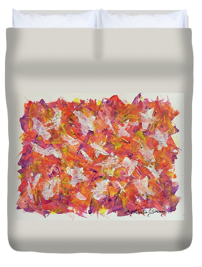 Peaceful Duvet Cover featuring the painting PieceFall by Amelie Simmons