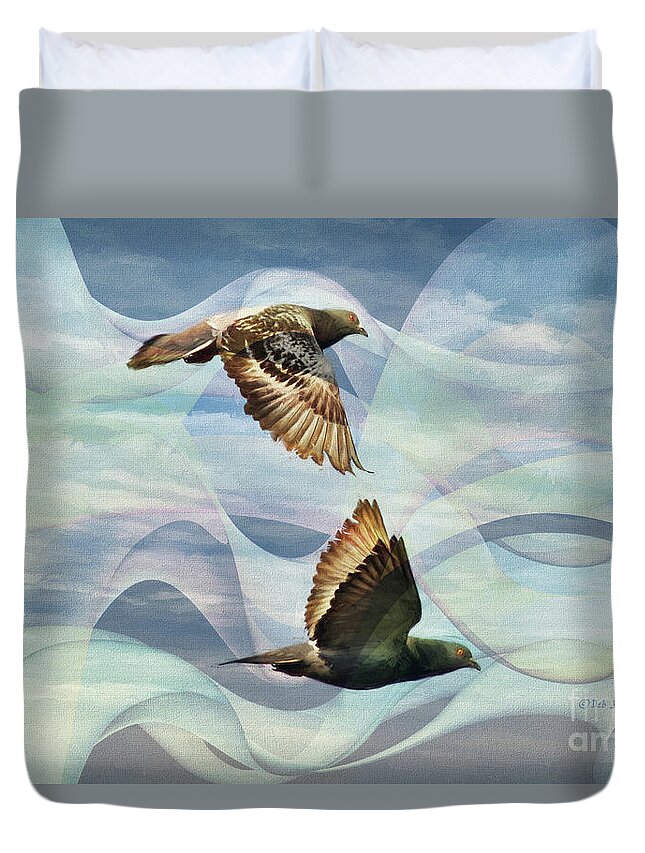 Pigeon Duvet Cover featuring the painting Pigeon Art by Deborah Benoit