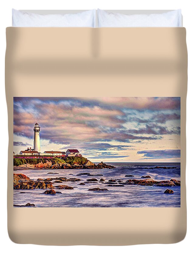 Attraction Duvet Cover featuring the photograph Pigeon Point Lighthouse by Paul LeSage