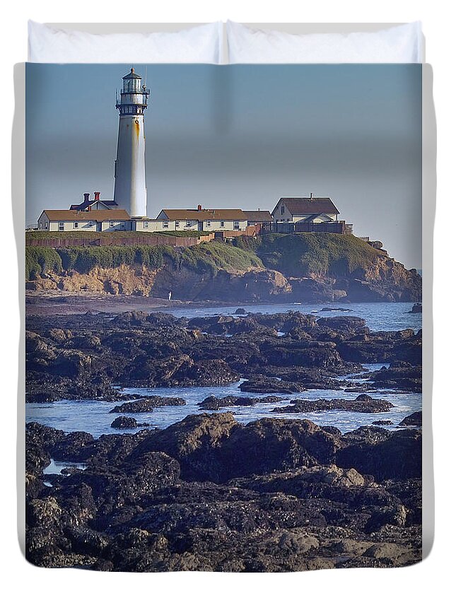 Pigeon Point Duvet Cover featuring the photograph Pigeon Point Lighthouse Portrait California by Kimberly Blom-Roemer