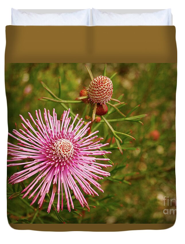 Flower Duvet Cover featuring the photograph Pink Brilliance by Cassandra Buckley