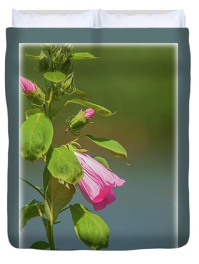 Flowers Duvet Cover featuring the photograph Pink by Cathy Kovarik