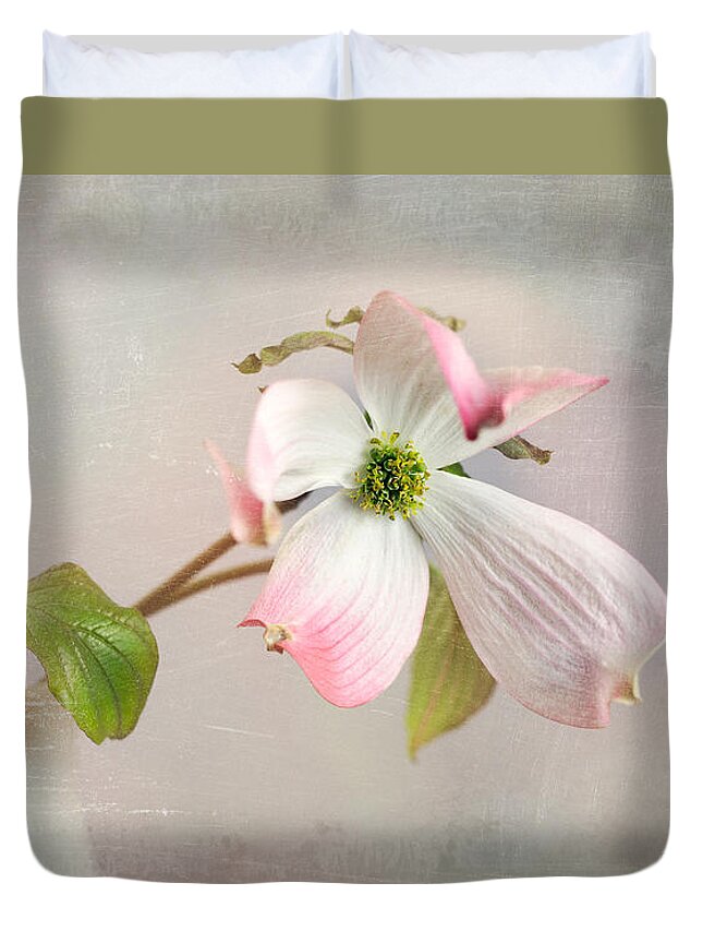 Cornus Duvet Cover featuring the photograph Pink Cornus Kousa Dogwood Blossom by Betty Denise
