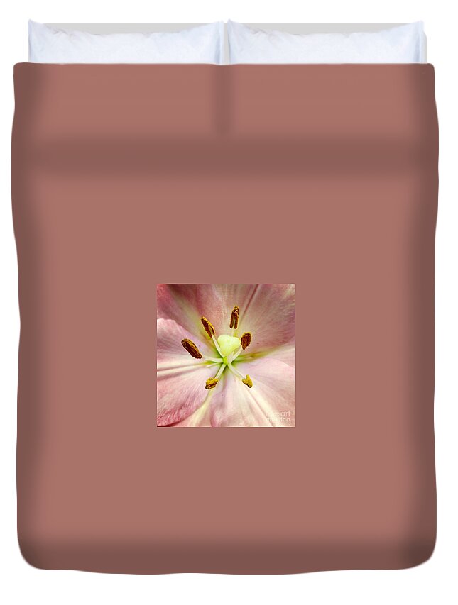 Lily Duvet Cover featuring the photograph Pink by Denise Railey