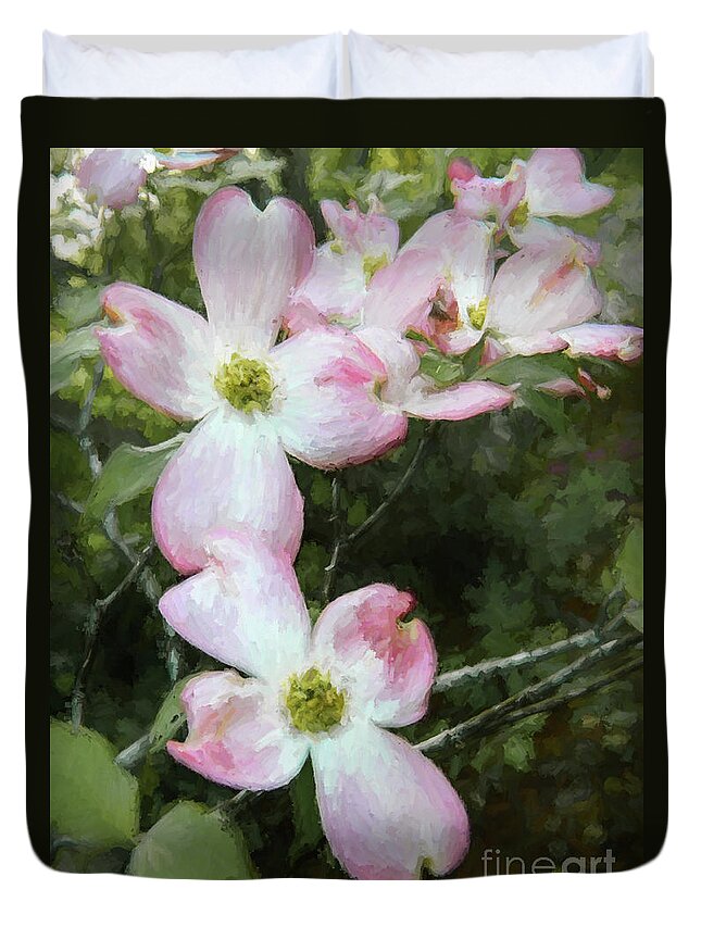  Duvet Cover featuring the photograph Pink Dogwood - Bring on Spring Series by Andrea Anderegg
