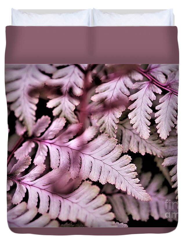 Pink Duvet Cover featuring the photograph Pink Fern by Tracey Lee Cassin