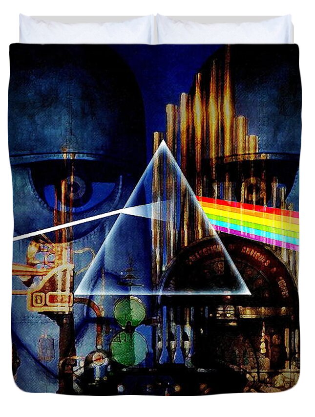 Pink Floyd Duvet Cover featuring the digital art Pink Floyd Montage by P Donovan