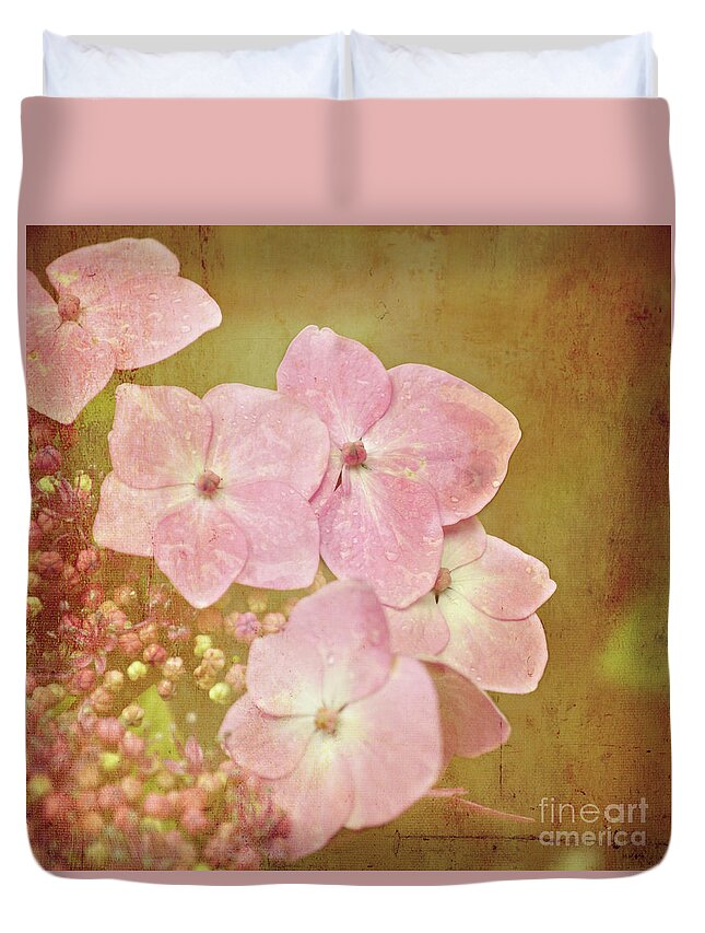 Pink Duvet Cover featuring the photograph Pink Hydrangeas by Lyn Randle