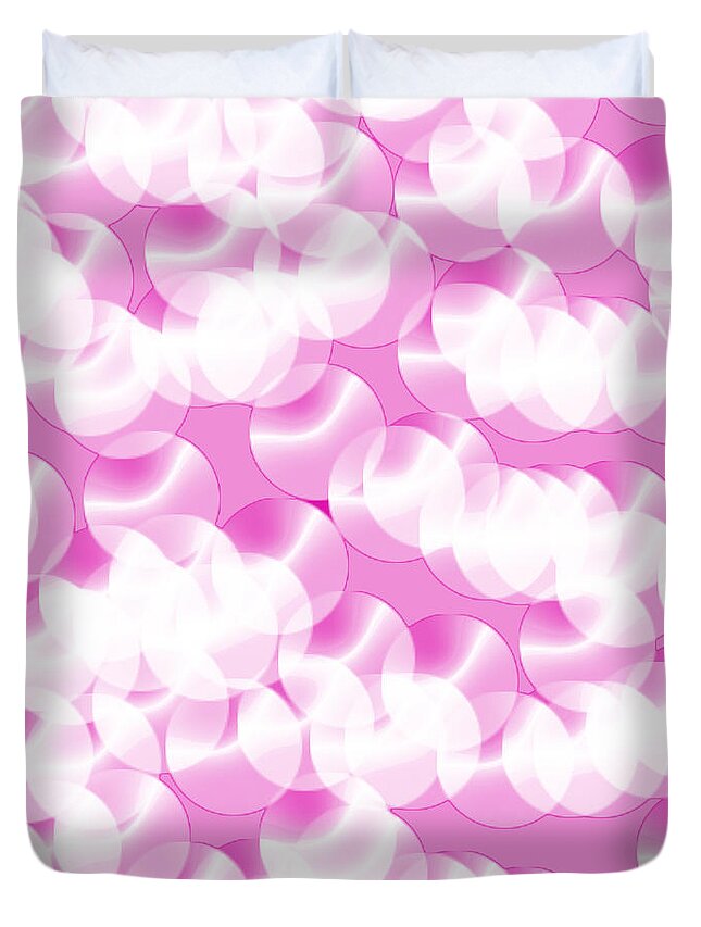 Unique Duvet Cover featuring the digital art Pink Pearls by Susan Stevenson