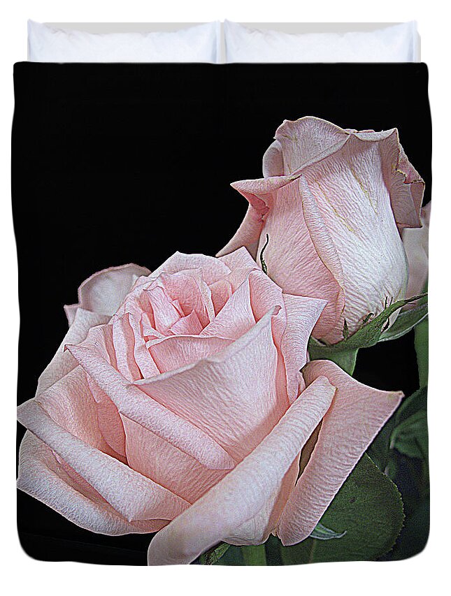 Rose Duvet Cover featuring the photograph Pink Persuasion by Suzy Piatt