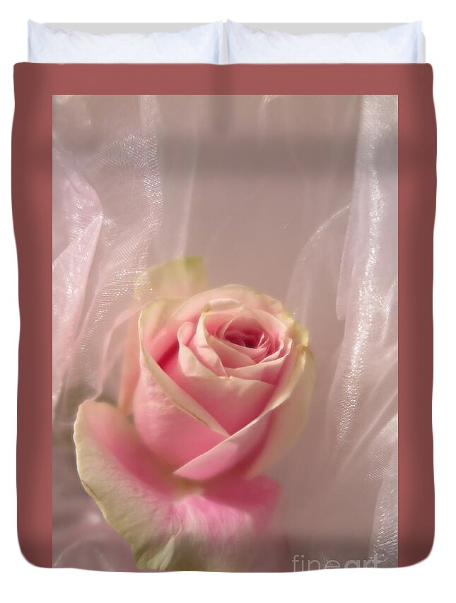 Floral Duvet Cover featuring the photograph Pink Rose Fantasy by Tara Shalton