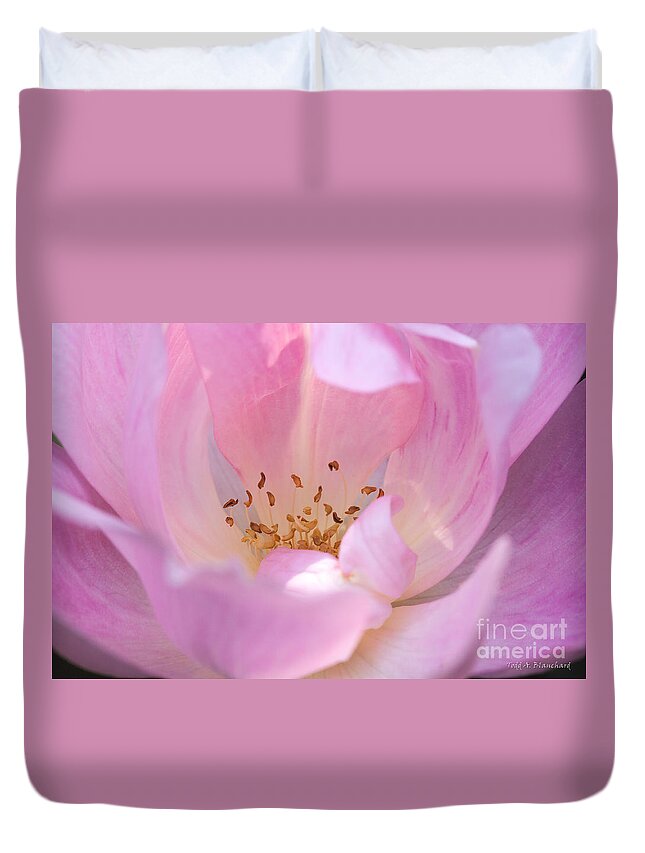 Flower Duvet Cover featuring the photograph Pink Swirls by Todd Blanchard