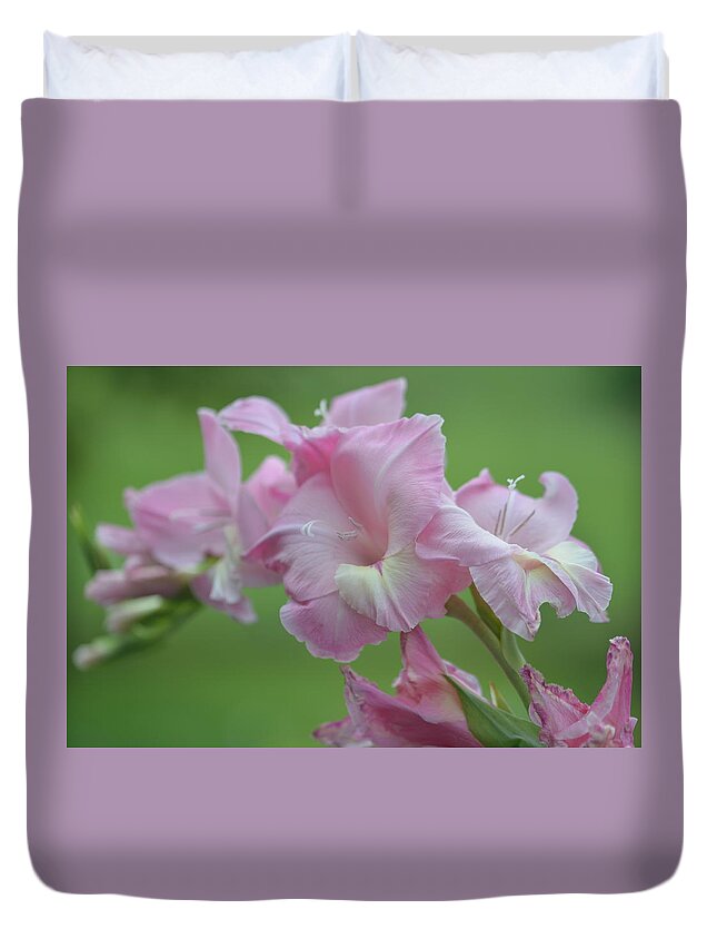 Floral Duvet Cover featuring the photograph Pink by Teresa Tilley