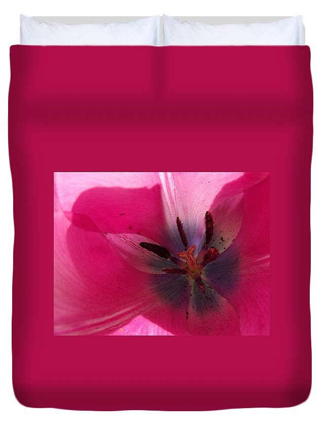 Pink Duvet Cover featuring the photograph Pink Tulip by Erin Rednour