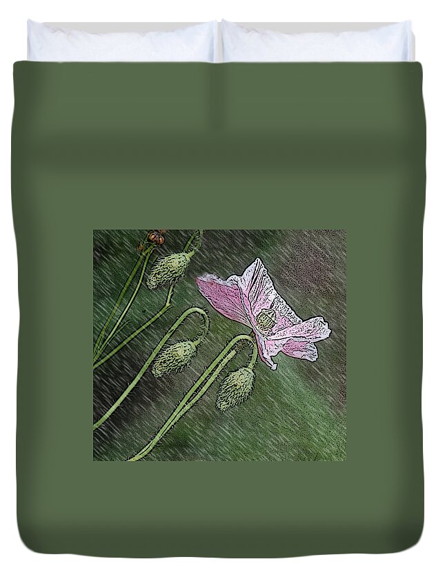 Butterfly Duvet Cover featuring the photograph Pink Umbrella by Leticia Latocki