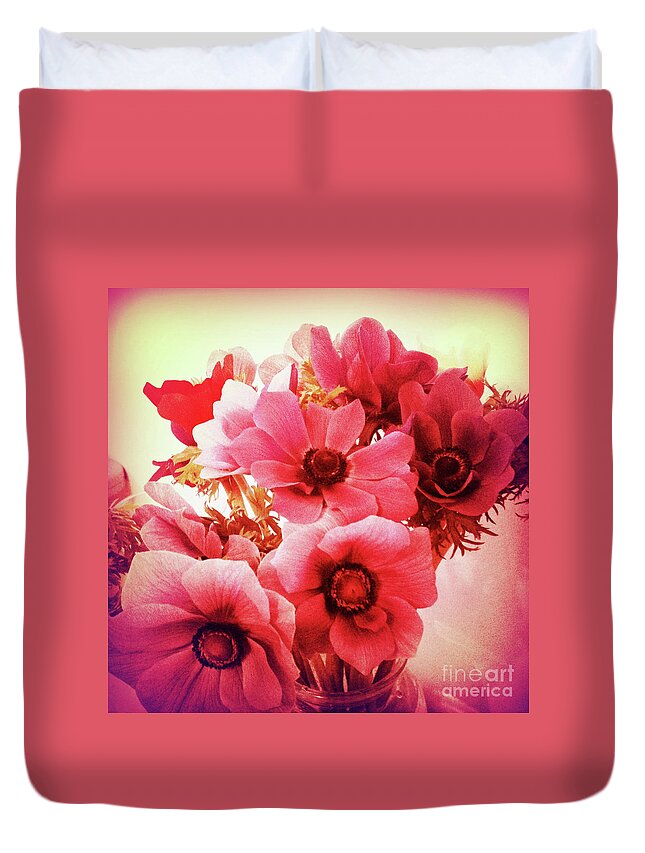 Pink Duvet Cover featuring the photograph Pink Velvet Flowers by Onedayoneimage Photography
