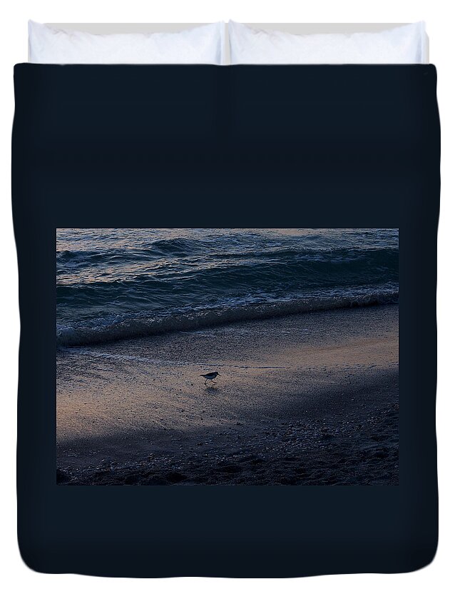 Ocean Duvet Cover featuring the photograph Piper At Dusk by Wesley Elsberry