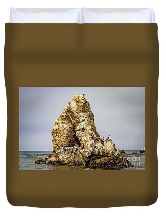 Pismo Beach Duvet Cover featuring the photograph Pismo Rock by Jeff Hubbard