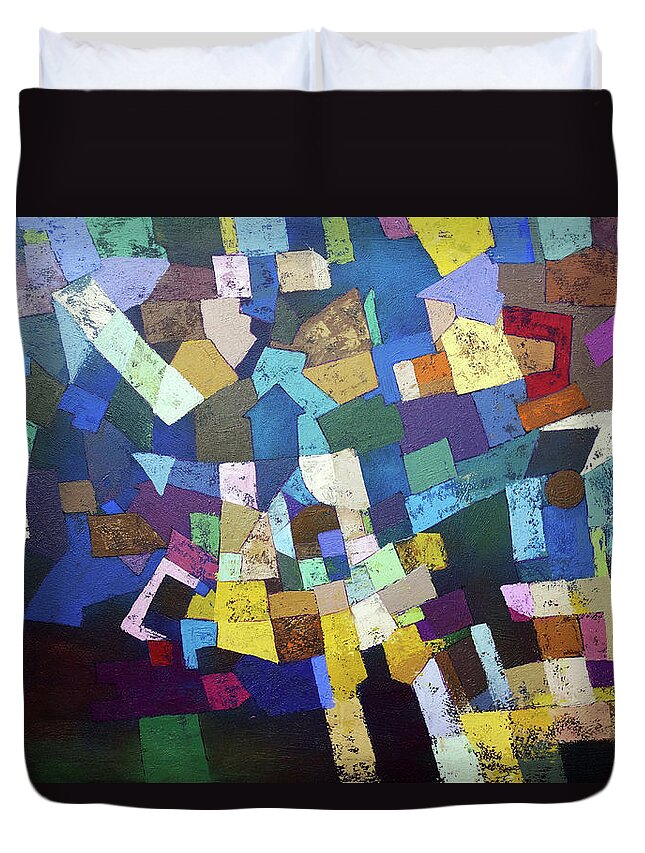  Duvet Cover featuring the mixed media Pixels by Ronex Ahimbisibwe