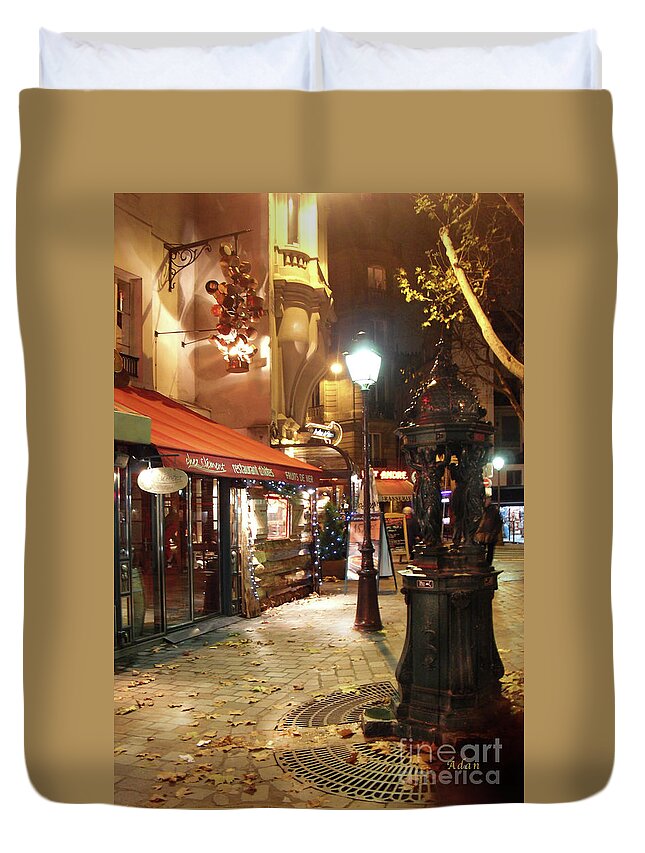 Paris Duvet Cover featuring the photograph Place St Michel to Rue Saint-Andre des Arts by Felipe Adan Lerma
