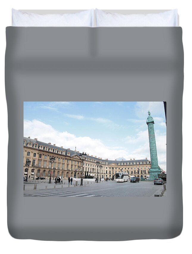 Place Vendome Duvet Cover featuring the photograph Place Vendome by Christopher J Kirby