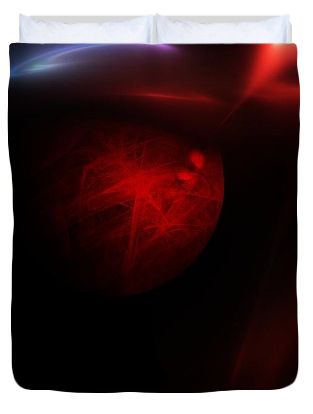 Abstract Digital Painting Duvet Cover featuring the digital art Planet Builder by David Lane